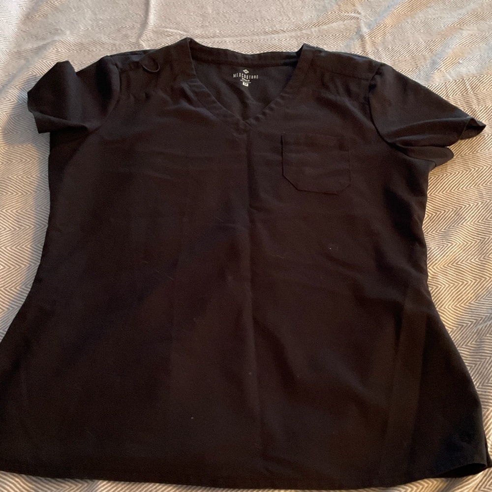 Scrub Medcouture Black Short Sleeve Scrub Top
